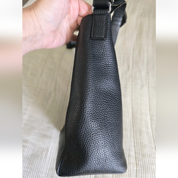 $319 ALLSAINTS All Saints Kita Pebbled Leather Crossbody Shoulder Bag Black - Picture 3 of 10